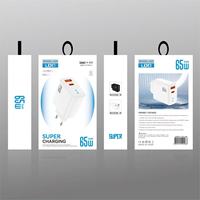 Cargador Rápido USB Tipo C PD de 65W con 2 Puertos, Enchufe EU/US, Cargador de Pared USB-C para Teléfono Móvil