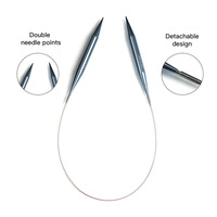 Juego de Agujas de Tejer Intercambiables de Aluminio Pulido Liso de 13 cm y 3,5-12,0 mm y Ganchos de Crochet con Estuche para Manualidades