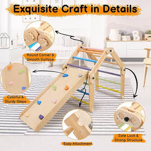 XIHA bébé Pickler grimpeur Montessori enfant en bas âge aire <span class=keywords><strong>de</strong></span> <span class=keywords><strong>jeux</strong></span> intérieure Pickler arc Piklers Triangle cadre d'escalade en <span class=keywords><strong>bois</strong></span> - Product Image 4
