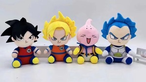 4 Peluches de guerrier anime de 8 pouces, monstres aux cheveux dorés et à la peau verte, poupées en peluche, pendentifs porte-clés pour machines à griffes, cadeaux en gros - Product Image 5