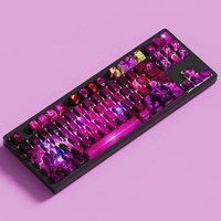 Neon Abyss 129 touches imprimées sur le côté, claviers lumineux en PBT par sublimation thermique pour claviers mécaniques