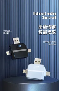 Lecteur de cartes multifonction 3 en 2, adaptateur <span class=keywords><strong>USB</strong></span> 2.0 Type <span class=keywords><strong>C</strong></span> vers SD, lecteur de clé <span class=keywords><strong>USB</strong></span> pour PC, accessoires pour ordinateur portable - Product Image 6