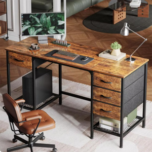 Escritorio de ordenador moderno con <span class=keywords><strong>4</strong></span> cajones y estante de malla Almacenamiento grande para el hogar Oficina Estudio Dormitorio Trabajo desde casa - Product Image 5