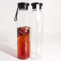 Bouteille d'eau en plastique Tritan de 550 ml avec bouchon à vis, bouteille d'eau de sport PCTG à large ouverture, bouteille de boisson de motivation OEM