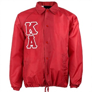 custom sorority and fraternity line <b>jacket</b> KAP coach <b>jacket</b> waterproof PU fabric embroidery Greek letters with mesh lining - Product Image 1