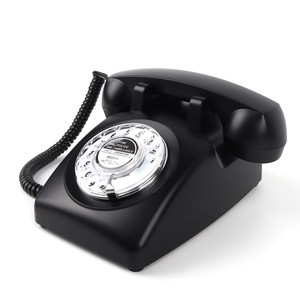 ロータリーダイヤル電話ビンテージ固定電話昔ながらのコード付き電話機械リング付きホームオフィスデスク - Product Image 1