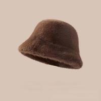 Chapeau d'hiver en fausse fourrure pour femmes-Chapeau de pêcheur en polaire mignon et chaud pour la plage