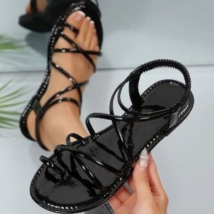 <span class=keywords><strong>Sandalias</strong></span> <span class=keywords><strong>Planas</strong></span> con Punta en Pico y Tiras Cruzadas para <span class=keywords><strong>Mujer</strong></span>, Talla Grande, Exportación Europea y Americana, Tienda Independiente <span class=keywords><strong>Amazon</strong></span>, Verano 2026 - Product Image 3