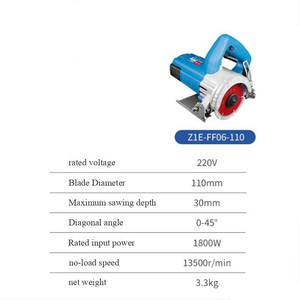 Scie à carrelage électrique 1200W 110mm, machine à découper la pierre, outil électrique portable, coupe-carrelage électrique, machine à découper le marbre - Product Image 6