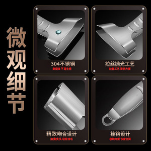 Pince d'épluchage double extrémité en acier inoxydable 304 pour la cuisine, outils pour viande et volaille, couleur argent - Product Image 5