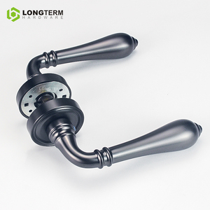 Modern European Classic Lever Handle Set Zinc Alloy Wooden Doors Pull Matte Black Brass Interior Door <span class=keywords><strong>Lock</strong></span> Handle para House - Product Image 5