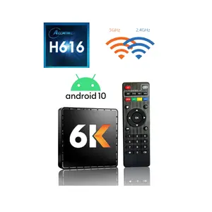Boîtier tv Android 2.4, 4K/6k, 5.8/10.0 Ghz, quad core, haute vitesse, avec wifi double bande, logo personnalisé