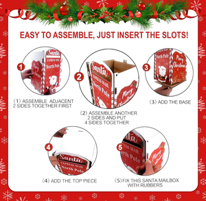 Letters to Santa Post Box Mailbox Mail Santa <strong>Postbox</strong> <strong>Christmas</strong> Xmas Outdoor Decoration Wish List to North Pole Delivery <strong>Postbox</strong> - Product Image 3