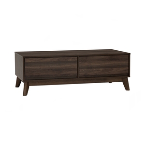Elegant Cocoa Walnut Colour HIRADO Coffee <b>Table</b> Solid Wood <b>Legs</b> Rectangular Center <b>Table</b> for Modern Living Room and Office Decor - Product Image 1