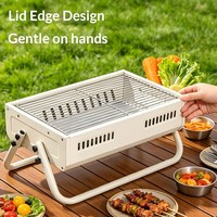 Barbecue d'extérieur multifonctionnel pliable, four portable pratique au charbon de bois pour la cour