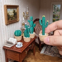 Miniature de cactus en résine à l'échelle 1/12, modèle de plante en pot, jouet pour décoration