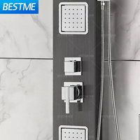 Panneau de pluie Salle de bain Colonne Tours Cascade Spa Jets Smart Douche Panneau mural Acier inoxydable 304 Robinet de douche Panneau de douche