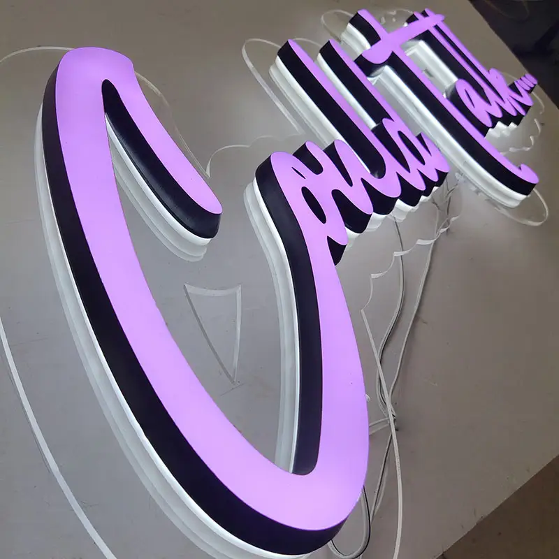 Customize 3D Outdoor High Brightness Frontlit Sign Electronic Letter Acrylic Led Lighting Advertising Sign Boards For Shops