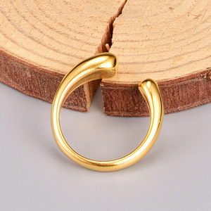 Mới Thời Trang Nhảy Múa Mở Titan Thép Nhẫn Mới Nhất Mịn Bất Mạ Vàng Hình Bầu Dục Mở Vòng Cho Cô Gái - Product Image 6