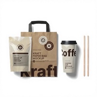 Sachet Doypack en plastique mat à faible MOQ avec fermeture éclair, emballage pour gobelets et sacs en papier pour magasins de café