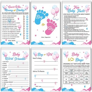 75 Pezzi <span class=keywords><strong>Giochi</strong></span> <span class=keywords><strong>per</strong></span> Rivelare il Sesso del Bambino, 6 Divertenti Decorazioni <span class=keywords><strong>per</strong></span> Maschio o Femmina, Carte Creative <span class=keywords><strong>per</strong></span> la Predizione del Sesso, Mamma Papà - Product Image 1