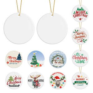 Sẵn sàng thả 3 3.5 inch khoảng trống thăng hoa Vòng rectanglur giáng sinh Mặt dây chuyền cây gốm đồ trang trí trong gốm thăng hoa - Product Image 3