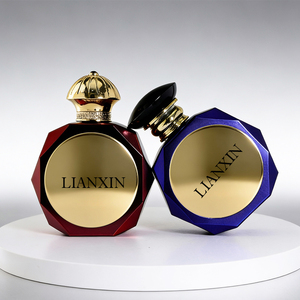 Flacon de parfum irrégulier de haute qualité 100 ml, flacon de parfum en verre métallique vintage de luxe, bouchon magnétique - Product Image 2