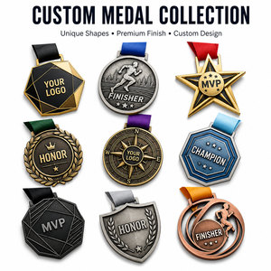 Fabrication de médailles personnalisées pour marathon, course à pied, football, <span class=keywords><strong>judo</strong></span>, soccer, taekwondo, gymnastique, trophée sportif en métal doré vierge avec ruban - Product Image 1