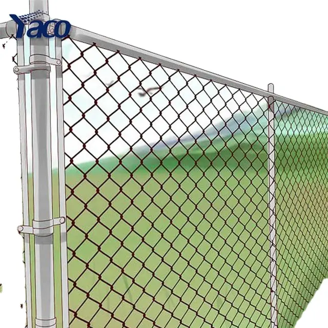 6 Ft X 50 Ft 9 Gauge 3mm Wire Hot Dip Galvanized Green Black Pvc Coated Chain Link Fence Wire Mesh Cyclone Wire Mesh