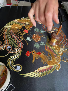 Levendig oranje traditionele <span class=keywords><strong>Chinese</strong></span> slim-fit lente/herfst/winter dagelijkse cheongsam volwassen <span class=keywords><strong>Chinese</strong></span> qipao met schuine kraaggesp - Product Image 4