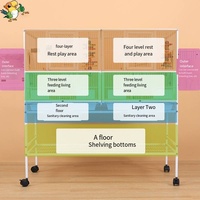 Cage d'élevage multi-niveaux pour oiseaux, grande cage à canaris empilable, cage mobile modulable pour pigeons et perroquets - En promotion