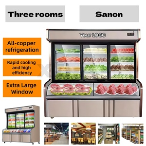 Vitrine Réfrigérée Commerciale pour Aliments, Double Zone de Température, pour Brochettes, Viande, Tofu, Nouilles, Libre-Service, Acier Inoxydable 304 - Product Image 1