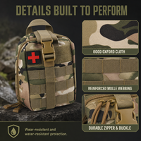 Trousse de premiers secours tactique en tissu Oxford 600D avec fermeture éclair et pochette utilitaire pour la maison, la voiture et les activités de plein air