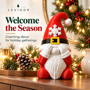 ตุ๊กตาโนมซานต้าคริสต์มาส LEVIGOR สีแดงขาว ของตกแต่งพลาสติกสำหรับเทศกาล ตกแต่งชั้นวางของ ตกแต่งสไตล์ซานตาคลอส - Product Image 2