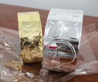 Bagues de doigt en plaqué or jaune 18k, bijoux faits à la main, sculpture hawaïenne, plumeria, bague de défilement pour unisexe