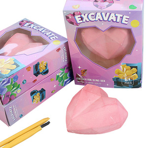 Gemme d'excavation archéologique bricolage fossile de trésor fouillé à la main garçons et filles coeur de pêche boîte aveugle jouets éducatifs faits à la main - Product Image 2