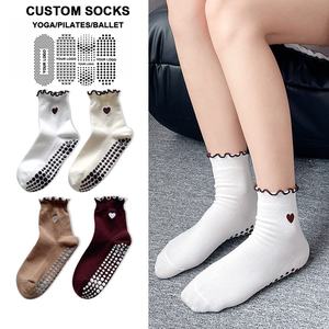 Custom Logo Anti Slip Gym Fitness <b>Socks</b> Custom Embroidery Logo Grip Yoga Pilates <b>Socks</b> for Women - Product Image 3
