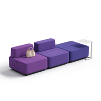 Canapé modulaire à blocs de couleur personnalisée, en mousse haute densité, pour réception de bureau, aménagement commercial et public