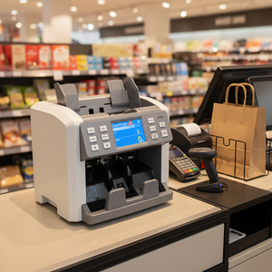 Compteur de billets automatique P100 de haute qualité avec détecteur <span class=keywords><strong>EUR</strong></span>/USD/LYD UV MG IR DD, machine de comptage d'argent de qualité professionnelle, trémie de 1500 pièces - Product Image 5