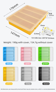 <span class=keywords><strong>Bac</strong></span> à glaçons carré en silicone à 4 cavités avec couvercle, démoulage facile, pour usage commercial et domestique, moule à whisky, <span class=keywords><strong>sans</strong></span> <span class=keywords><strong>BPA</strong></span> - Product Image 2