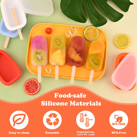 Moldes de silicona reutilizables y coloridos para helados con diseño apilable y tapas individuales, fabricantes de helados para uso familiar