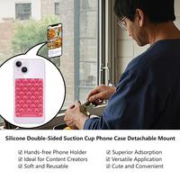 Support de téléphone à ventouse personnalisé OEM avec motif imprimé, impression intégrale, design sans couture, impression inversée, support de téléphone transparent
