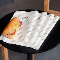 Papier d'emballage jetable écologique en PE résistant à la graisse et à l'eau de qualité alimentaire personnalisé pour sandwichs, hot-dogs et emballages alimentaires