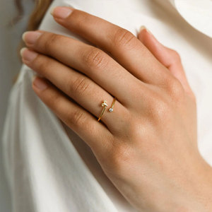 Anillo de Zirconia de Moda en Acero Inoxidable 316L con Baño de Oro Fino de 14k y 18k, Resistente al Deslustre, con Signo Zodiacal para Mujer - Product Image 2