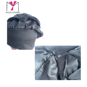 Cheveux longs et larges tressés avec logo de luxe personnalisé bonnets pour femmes et foulard pour dormir en satin et soie pour cheveux - Product Image 5