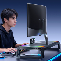 Support d'écran d'ordinateur pliable réglable en hauteur avec 4 ports USB en stock