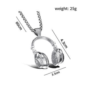 Collar con Colgante <span class=keywords><strong>de</strong></span> Auriculares <span class=keywords><strong>de</strong></span> DJ <span class=keywords><strong>de</strong></span> Acero Inoxidable para Hombre, <span class=keywords><strong>Diseño</strong></span> <span class=keywords><strong>de</strong></span> Joyería <span class=keywords><strong>de</strong></span> <span class=keywords><strong>Alta</strong></span> Calidad con Auriculares <span class=keywords><strong>de</strong></span> Hip Hop Personalizados - Product Image 6