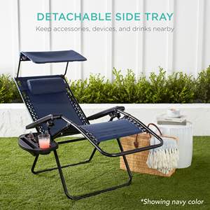 Silla de playa al aire libre con visera plegable, silla de playa reclinable plegable con sombrilla, silla de ocio al aire libre - Product Image 6