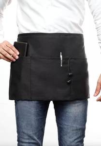 Noir demi-taille taille tablier Bar Bistro serveur serveuse <span class=keywords><strong>café</strong></span> <span class=keywords><strong>Pub</strong></span> Restaurant 3 poches - Product Image 4