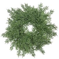 Couronne de bougies artificielle réaliste en cèdre de 30 cm, fausse couronne de cèdre pour porte-bougie, décoration de centre de table de Noël